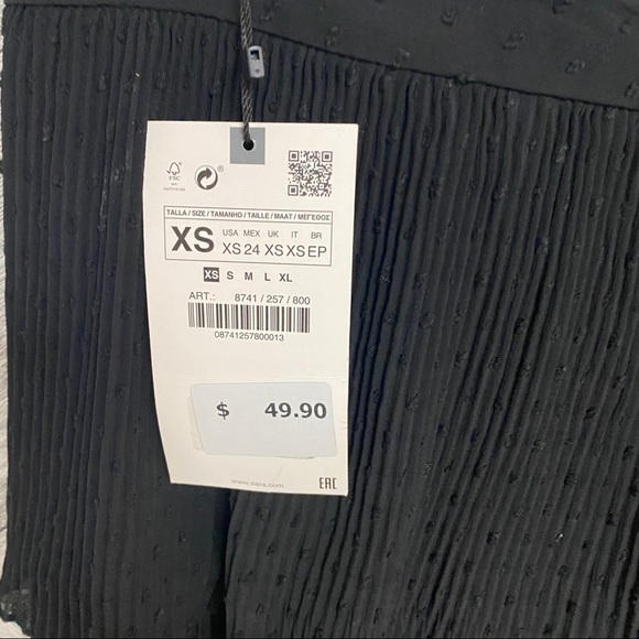 Zara | Ruffled Swiss Dotted Midi Mesh Skirt XS NWT - Picture 7 of 10